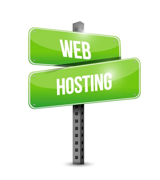 Web hosting vägskylt koncept — Stockfoto