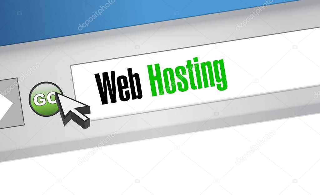 Web hosting browser sign concept