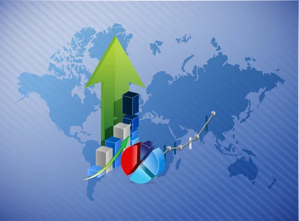 World map business profits illustration — Stock Photo, Image