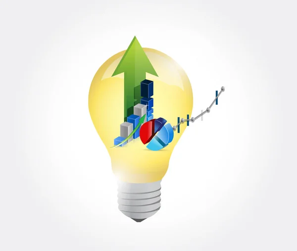 Light bulb business profits illustration — Stock Photo, Image