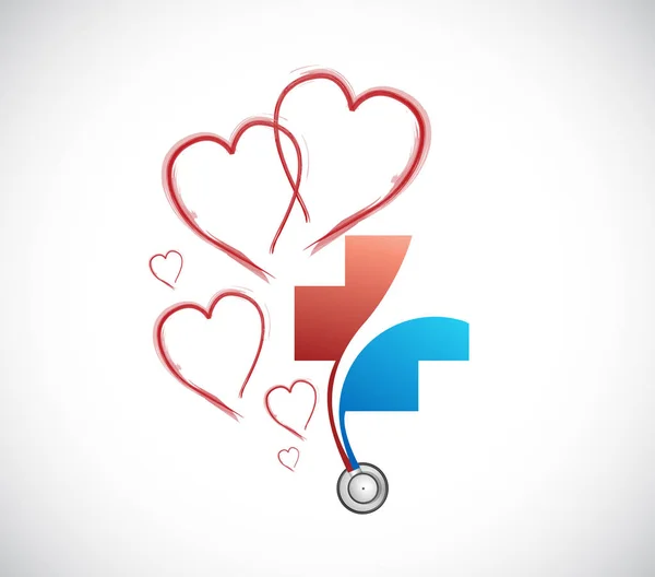 Amor concepto de salud médica. diseño de ilustración —  Fotos de Stock