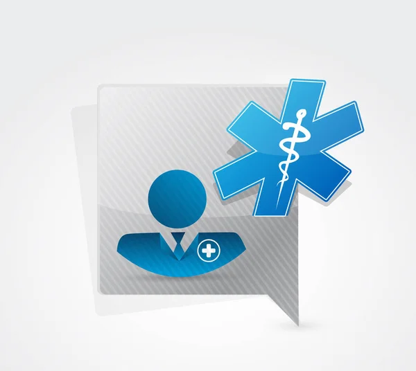 Lékaři a lékařské symbol komunikační koncept. — Stock fotografie
