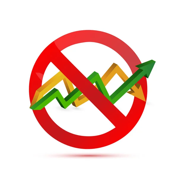 Negative sign over an up and down arrow graph — Stock Photo, Image