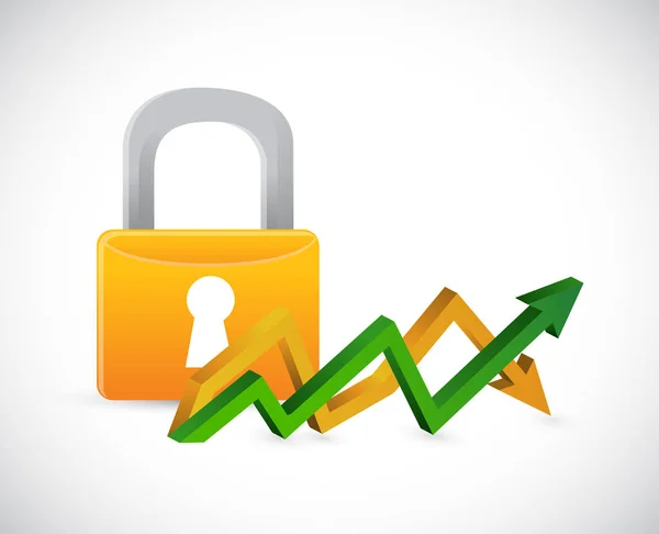 Lock up and down arrow graph isolated — Stock Photo, Image