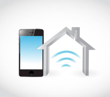 Akıllı ev telefonu konsept illüstrasyon tasarımı