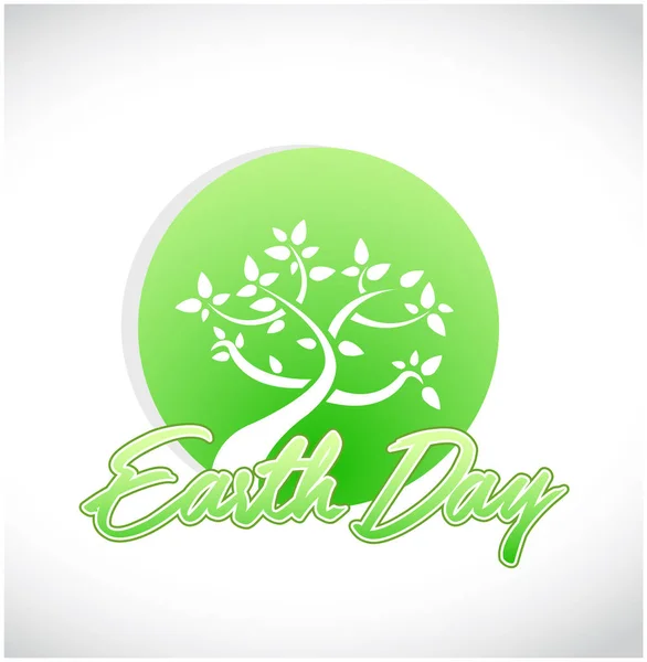 Earth day tree graphic and copy sign — Stock Photo, Image