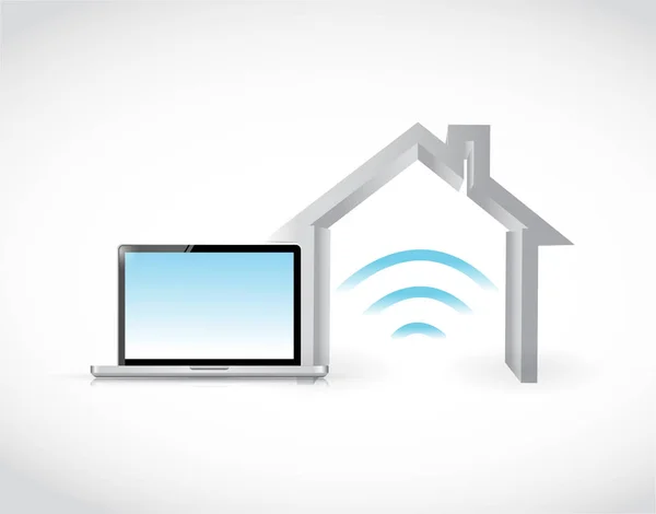 Illustrazione del concetto di smart home computer — Foto Stock