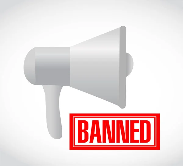 Banned stamp over loudspeaker. illustration design — Stock Photo, Image