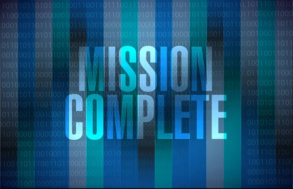 Mission complete binary sign concept — Stock Photo, Image