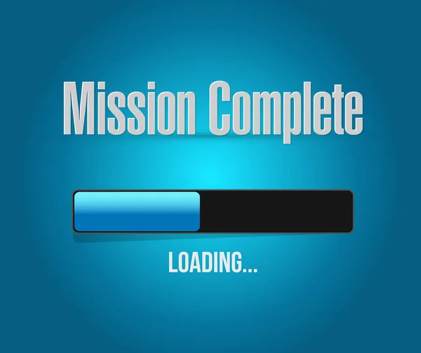 Mission complete loading bar sign concept — Stock Photo, Image
