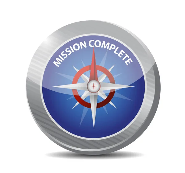 Mission complete compass sign concept — Stock Photo, Image