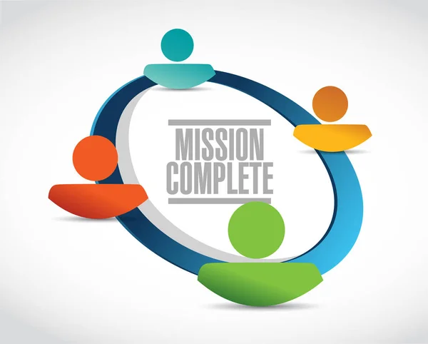 Mission complete people network sign konzept — Stockfoto