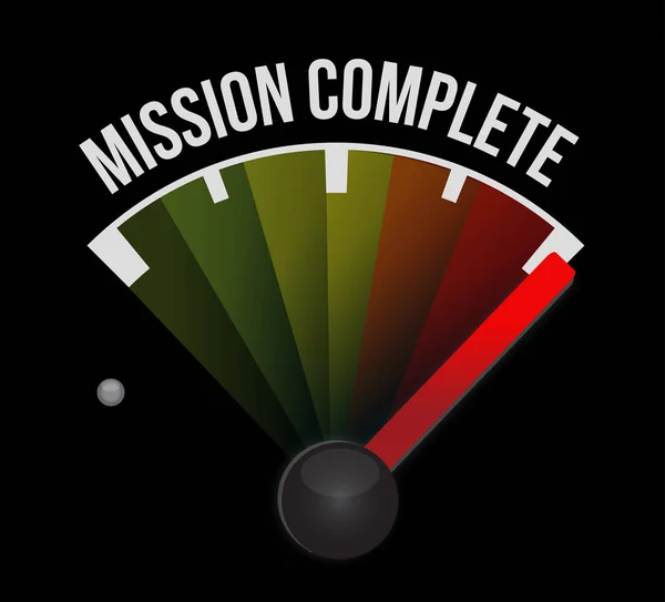 Conceito de sinal missão completa velocímetro — Fotografia de Stock
