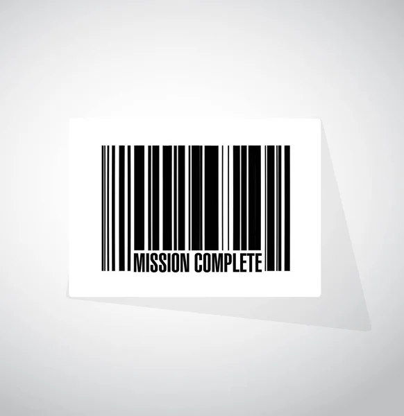 Mission complète code à barres signe concept — Photo
