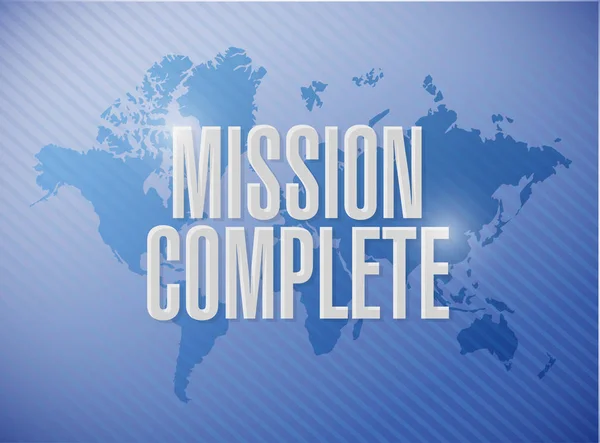 Mission complete world map sign concept — Stock Photo, Image