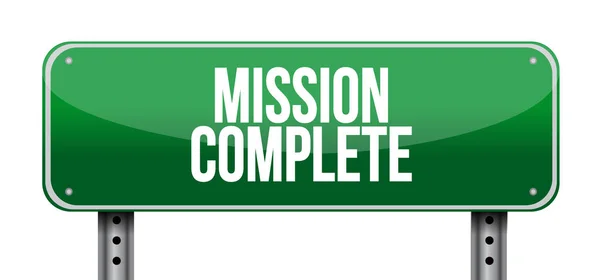 Mission complete road sign concept — Stock Photo, Image