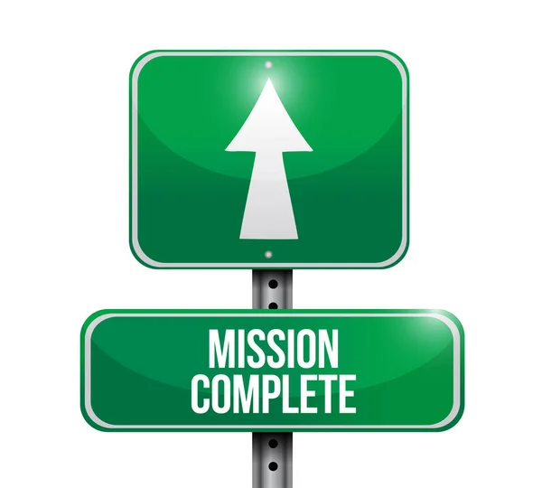 Mission complete road sign concept — Stock Photo, Image