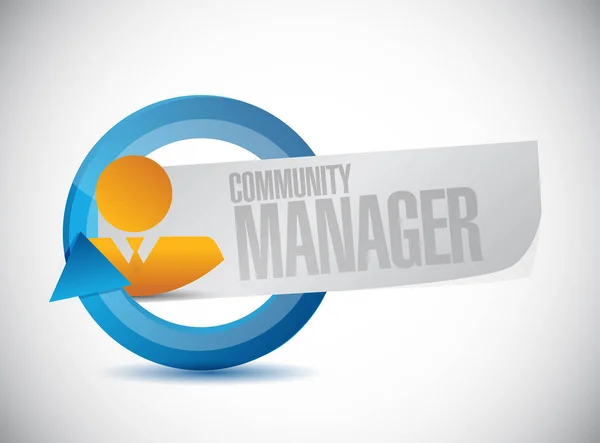 Community Manager persone ciclo segno concetto — Foto Stock