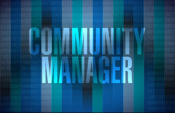 Community Manager binario concetto di sfondo segno — Foto Stock