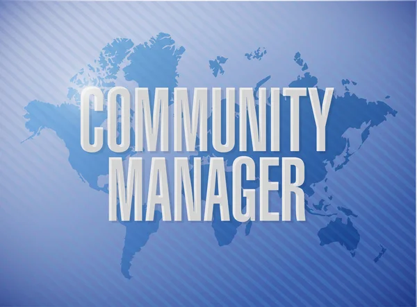 Community Manager world map sign concept — Stock Photo, Image