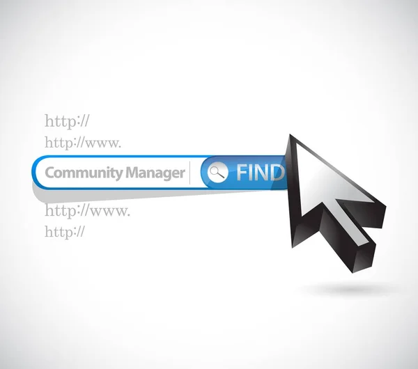 Концепція панелі пошуку менеджера спільноти — стокове фото