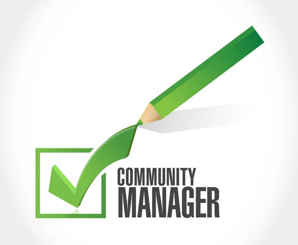 Community Manager segno di spunta concetto — Foto Stock