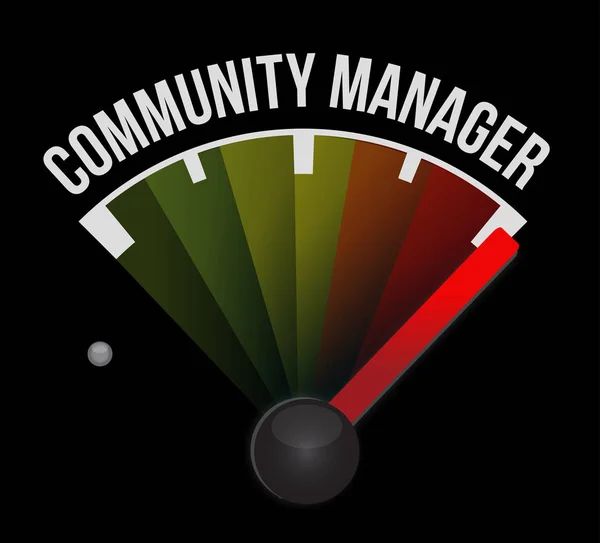 Conceito de sinal de velocímetro Community Manager — Fotografia de Stock