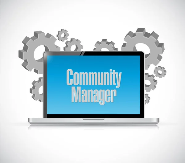 Community Manager laptop computer teken concept — Stockfoto