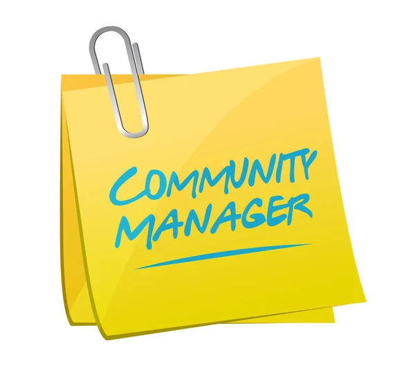 Concepto de Community Manager memo post muestra — Foto de Stock