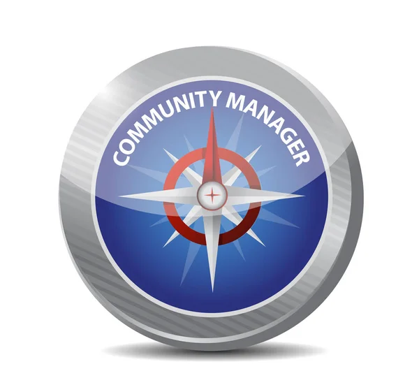 Community Manager znak kompas koncepcja — Zdjęcie stockowe