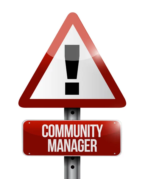 Community Manager waarschuwing concept teken weg — Stockfoto