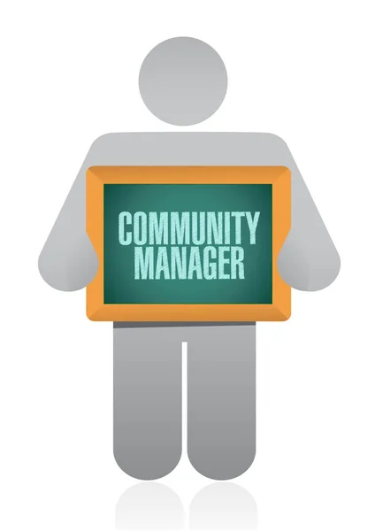 Concepto de signo de aprobación Community Manager — Foto de Stock