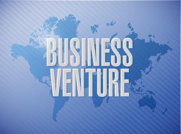 Business venture wereld kaart teken concept — Stockfoto