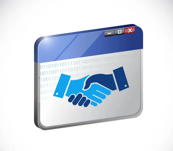 Online overeenkomst handdruk bedrijfsconcept — Stockfoto
