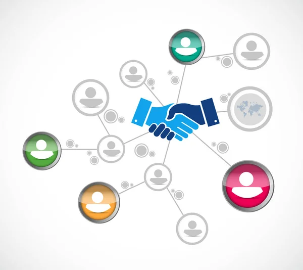 Network business agreement handshake concept — Stock Photo, Image