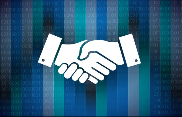 Business Agreement Handshake binärer Hintergrund — Stockfoto