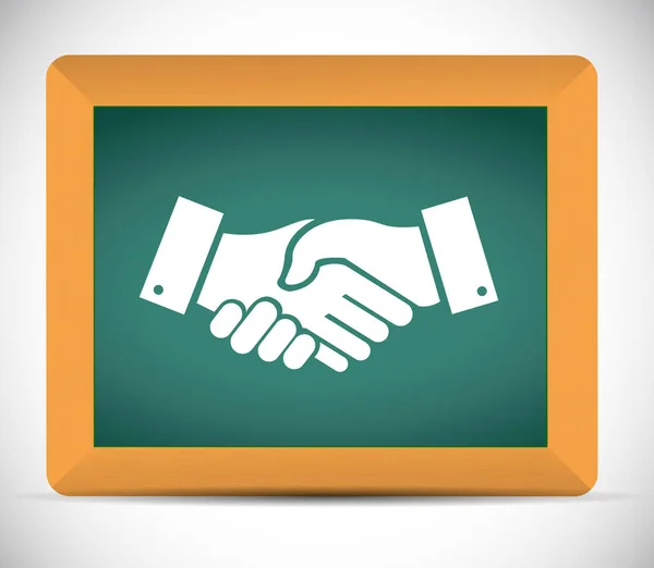 Agreement handshake chalkboard sign concept — Stock Photo, Image
