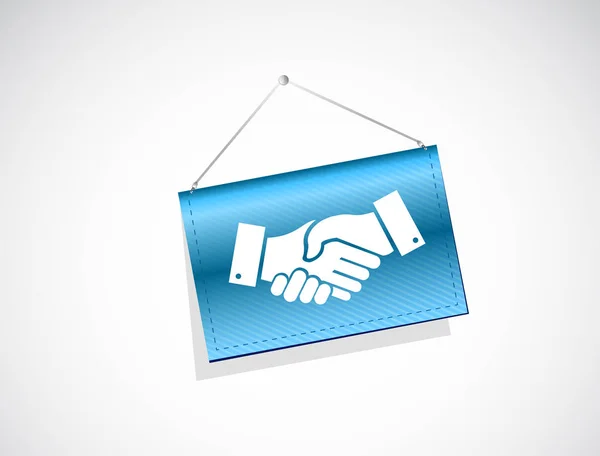 Business agreement handshake banner sign concept — Stock Photo, Image