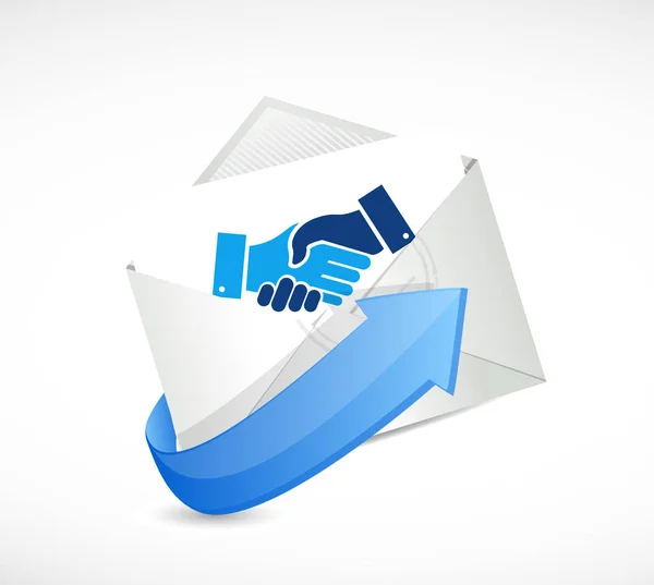 Mail business agreement handshake concept — Stock Photo, Image