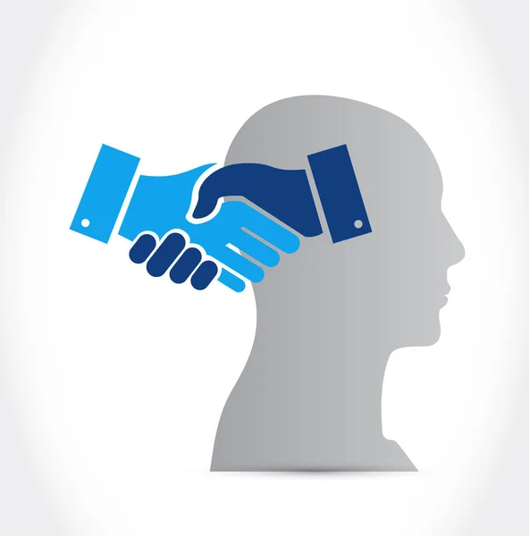 Mental agreement handshake concept — Stock Photo, Image