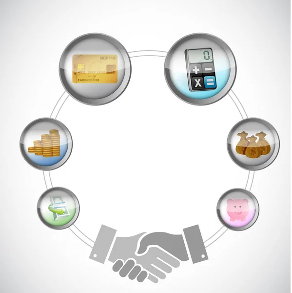 Business agreement handshake cycle concept — Stock Photo, Image