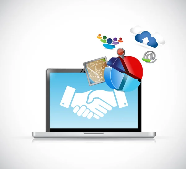 Business agreement handshake icons concept — Stock Photo, Image