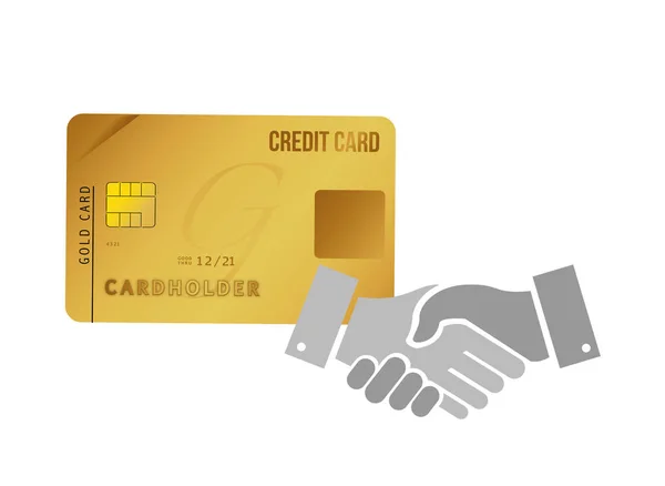 信用卡的握手协议标志概念 — 图库照片