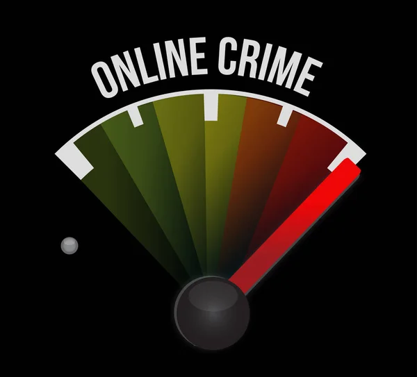 Online crime speedometer sign concept — Stock Photo, Image