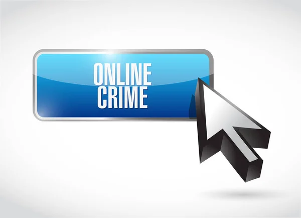 Çevrimiçi suç düğmesi işareti kavramı — Stok fotoğraf