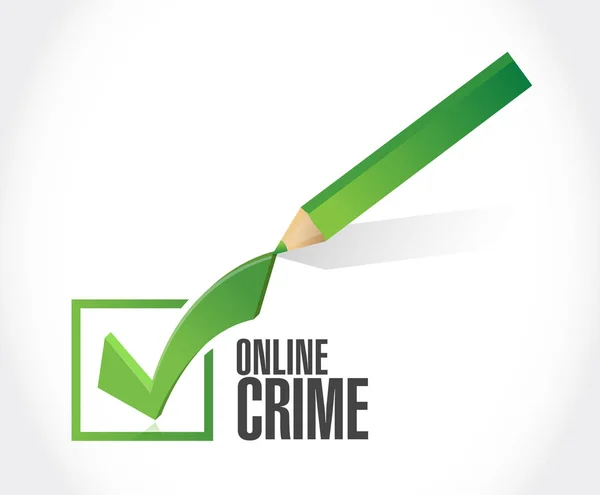 Online crime check mark sign concept — Stock Photo, Image