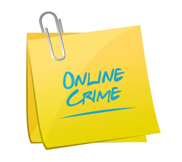 Crime online memo post sinal conceito — Fotografia de Stock