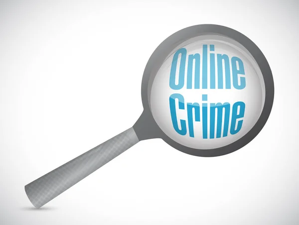Online-Kriminalität vergrößert Glasschild-Konzept — Stockfoto