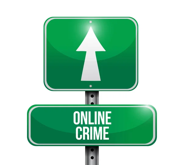 Online crime road sign concept illustration — Stock Photo, Image