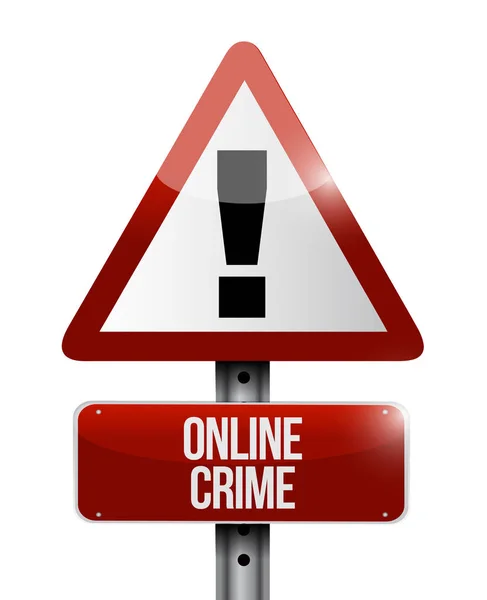Concepto de señal de tráfico de advertencia de delito en línea —  Fotos de Stock